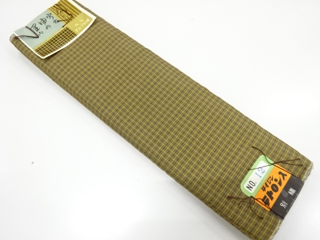 JAPANESE KIMONO / ANTIQUE BOLT FOR KIMONO / TANZEN / WOVEN GRID